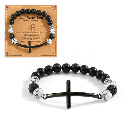 Natural Obsidian Beads Stretch Bracelets TE5719-4-1