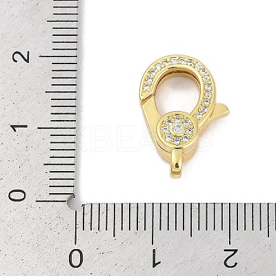 Brass Micro Pave Cubic Zirconia Lobster Claw Clasps KK-M311-28G-01-1