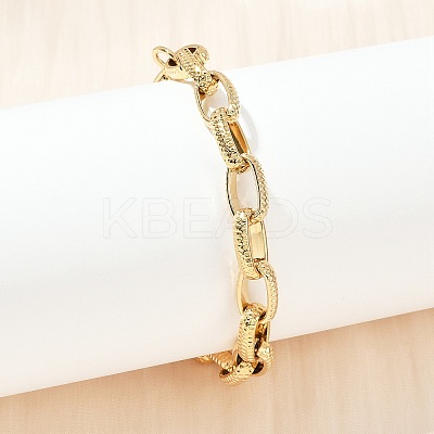 304 Stainless Steel Cable Chain Bracelets for Women BJEW-Z143-10G-1