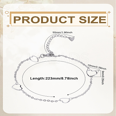 1Pc 304 Stainless Steel Cable Chain Anklets AJEW-LP0006-57-1