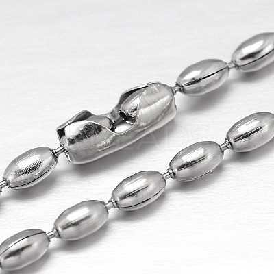 Tarnish Resistant 304 Stainless Steel Ball Chain Necklaces CHS-O006-C-2.4mm-1