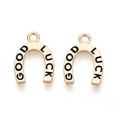 Rack Plating Alloy Enamel Pendants ENAM-T024-05G-1