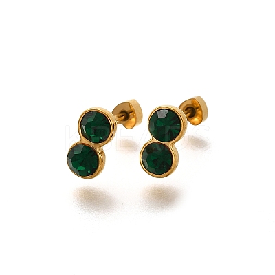 Ion Plating(IP) 304 Stainless Steel Stud Earrings EJEW-A118-15G-01-1