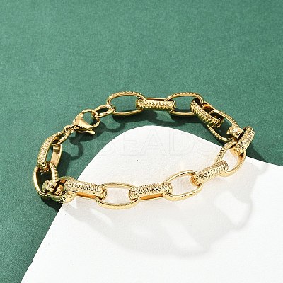 304 Stainless Steel Cable Chain Bracelets for Women BJEW-Z143-10G-1