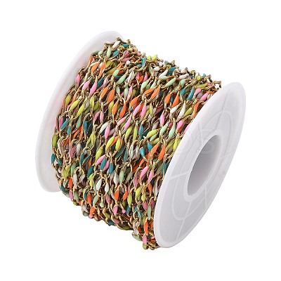 Ion Plating(IP) 304 Stainless Steel Enamel Link Chain CHS-H027-01G-02-1