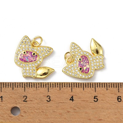 Brass Micro Pave Cubic Zirconia Pendants KK-A197-16G-1