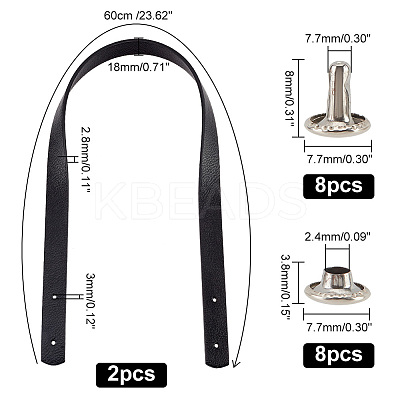 4 Sets 4 Colors PU Imitation Leather Bag Handles FIND-PH0017-28-1