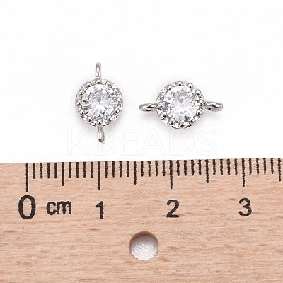 Flower Brass Micro Pave Cubic Zirconia Links ZIRC-L054-09P-NR-1