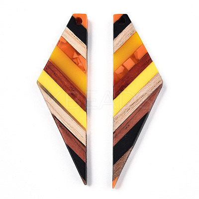Transparent Resin & Walnut Wood Big Pendants LS-RESI-TAC0017-52-B01-1