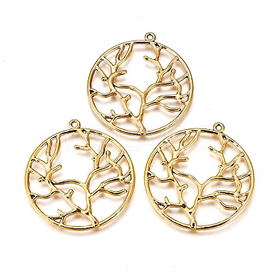 Alloy Metal Tree of Life Pendants LS-PALLOY-20320-AG-RS-1