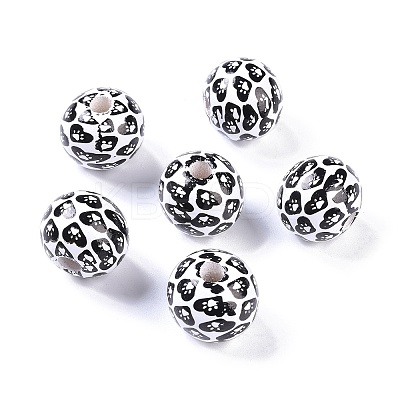 Printed Wood Beads WOOD-C017-01A-1