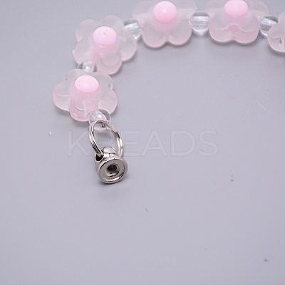 Flower Plastic Beads Phone Case Chain AJEW-WH0235-07-1