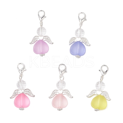 Heart Angel Acrylic Pendant Decorations HJEW-JM03566-03-1