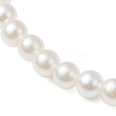 ABS Plastic Imitation Pearl Round Beads Stretch Bracelets BJEW-JB11869-01-1
