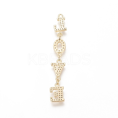Brass Micro Pave Cubic Zirconia Big Pendants LS-ZIRC-F112-09G-01-1