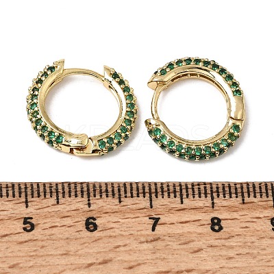 Brass Micro Pave Cubic Zirconia Hoop Earrings KK-CBA8324-24G-01-1