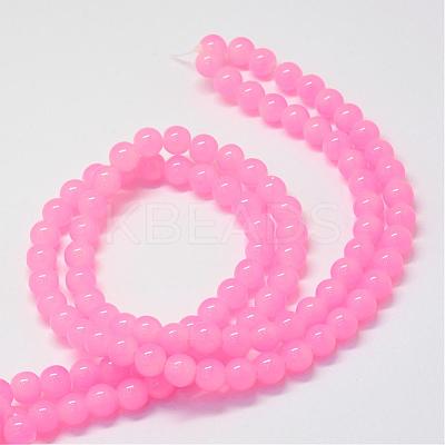 Baking Paint Imitation Jade Glass Round Bead Strands DGLA-Q021-10mm-45-1