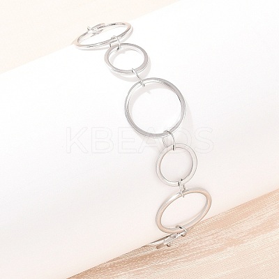 304 Stainless Steel Link Chain Bracelets for Women BJEW-P373-03B-P-1