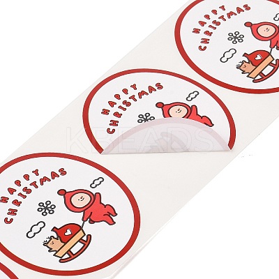 120 Round Paper Christmas Cartoon Sticker Rolls DIY-M070-09F-1