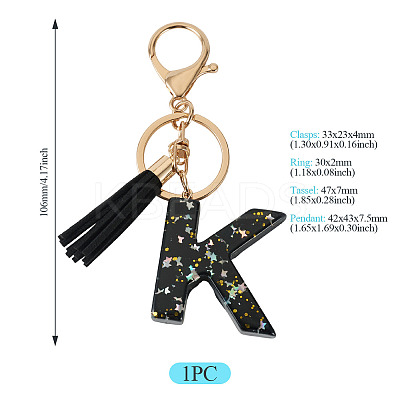 1Pc Resin Letter Keychains KEYC-TADJ0001-09K-1