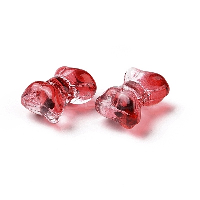 Transparent Spray Painted Glass Beads X-GLAA-I050-11-1