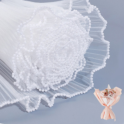 Polyester Flower Bouquet Wrapping Mesh Paper SRIB-WH0011-214C-1