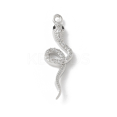 Brass Micro Pave Clear Cubic Zirconia Pendants KK-S505-03P-02-1