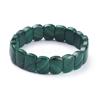 Natural Malachite Stretch Bracelets G-D0018-01-1