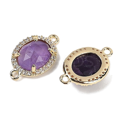 Natural Amethyst Faceted Oval Links G-B126-05G-04-1