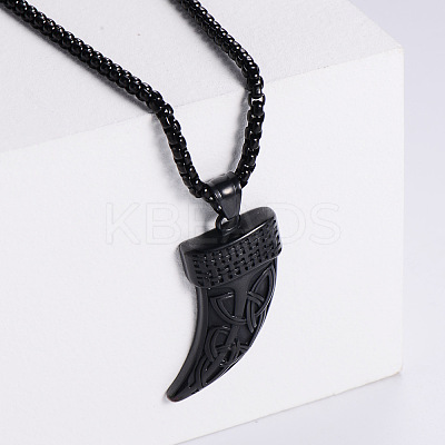 Vintage 304 Stainless Steel Viking Knife Shaped Pendant Punk Necklaces for Men RK3573-3-1