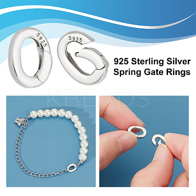 4Pcs 925 Sterling Silver Spring Gate Rings STER-PH0001-53-1