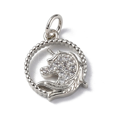 Brass Micro Pave Cubic Zirconia Charms ZIRC-F131-02P-1