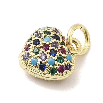 Brass Micro Pave Cubic Zirconia Pendants KK-C137-01G-06-1