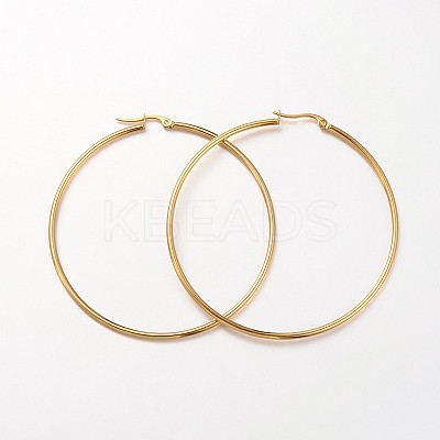 Ion Plating(IP) 304 Stainless Steel Hoop Earrings EJEW-N0016-11G-L-1