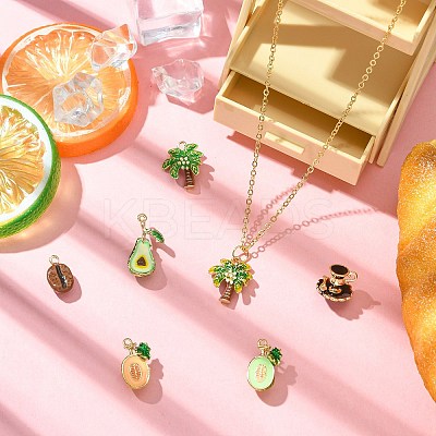 7Pcs 7 Styles Alloy Enamel Pendants ENAM-CJ0007-38-1