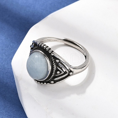 Natural Aquamarine Finger Rings RJEW-A084-06AS-06-1