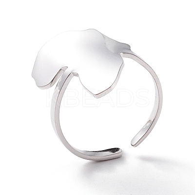 Non-Tarnish Map of Africa Cuff Ring RJEW-B035-05P-1
