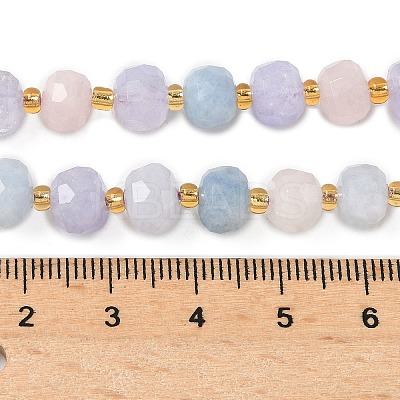 Natural Lavender Amethyst & Aquamarine & Madagascar Rose Quartz Beads Strands G-G271-D01-6x8mm-1