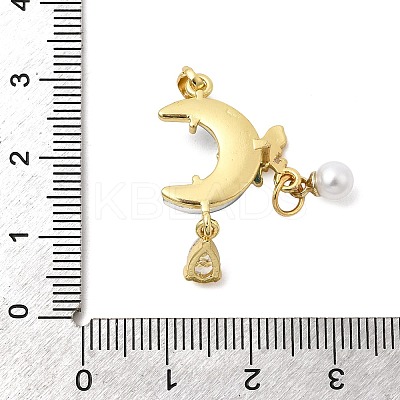 Brass with Translucent Resin Pendants KK-K274-12G-1