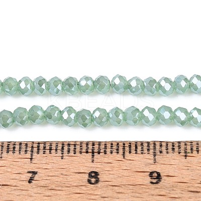 Electroplate Imitation Jade Glass Beads Strands EGLA-J025-F08-1