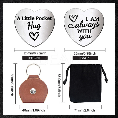 1 Set Friendship Theme Heart Double-Sided Engraved Stainless Steel Commemorative Decision Maker Coin AJEW-GL0001-60-005-1