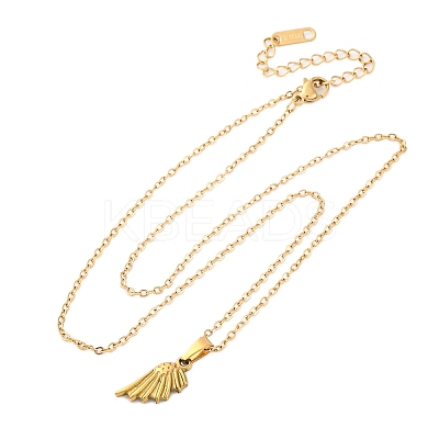 Wing 304 Stainless Steel Pendant Necklaces NJEW-H059-22G-1