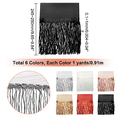 6Yard 6 Colors Polyester Tassel Ribbon OCOR-PH0002-49-1