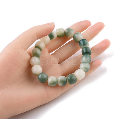 Bodhi Wood Column Beaded Stretch Bracelet for Women BJEW-YW0001-04A-1
