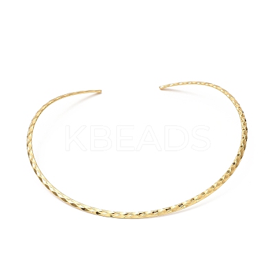 PVD Vacuum Plating 304 Stainless Steel Rhombus Textured Wire Necklace Making MAK-L015-02G-1