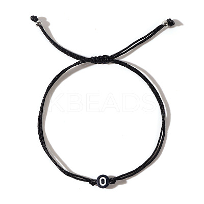 Acrylic Letter O Adjustable Braided Cord Bracelets for Men GX4208-15-1
