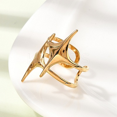 304 Stainless Steel Cuff Open Rings for Women RJEW-L342-02G-1
