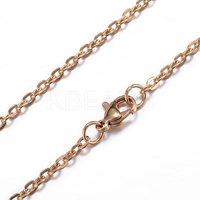 304 Stainless Steel Cable Chain Necklaces NJEW-P147-07G-1