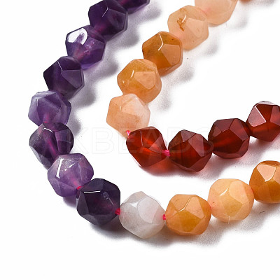 Chakra Theme Natural Tiger Eye & Rose Quartz & Amethyst & Topaz Jade & Red Agate & Amazonite & Sodalite Beads Strands G-S376-002A-1