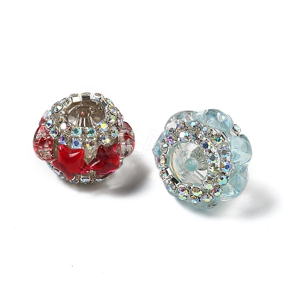 Acrylic Rhinestone Rondelle Beads OACR-S048-02-1